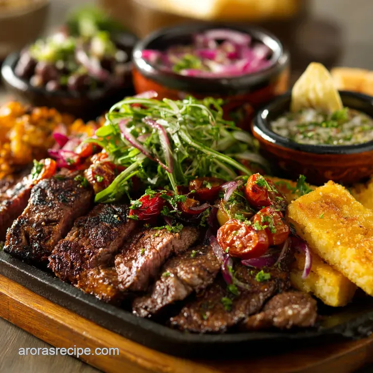 Steak Tampique&ntilde;a Carne a La Tampique&ntilde;a the Ultimate Mexican Feast Platter presentation