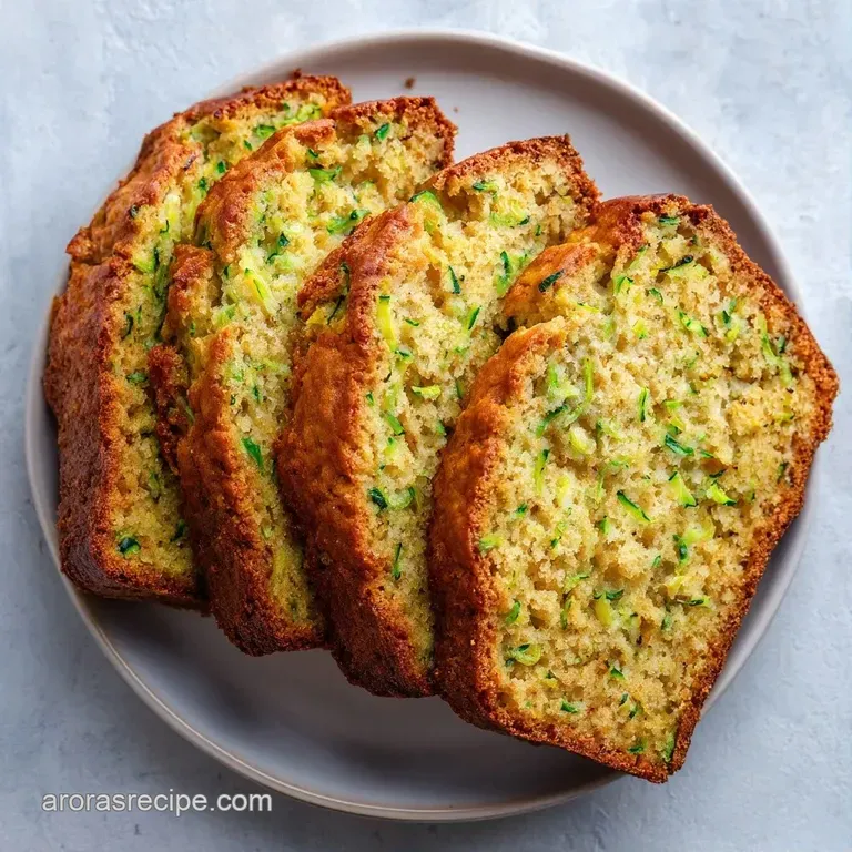 Two thick slices of golden cake stacked on a white ceramic plate with a honey drizzle and a sprig of fresh mint.