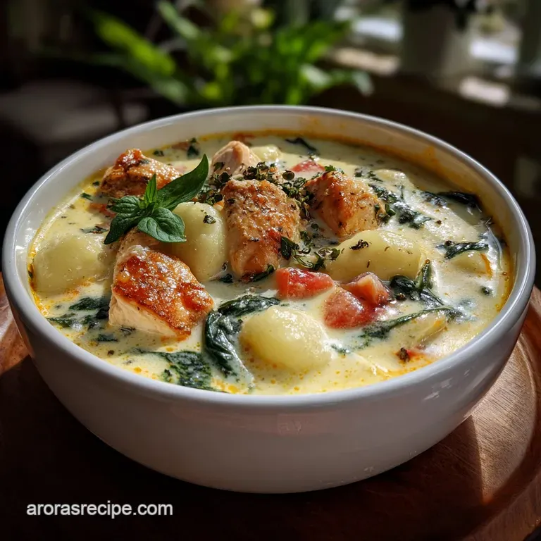 The Ultimate Copycat: Olive Garden Chicken and Gnocchi Soup presentation