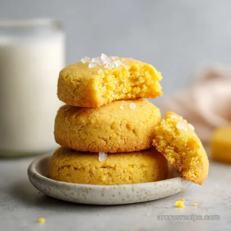 A stack of soft, golden cornbread cookies with a generous pour of honey-butter glaze, invitingly arranged on a plate.