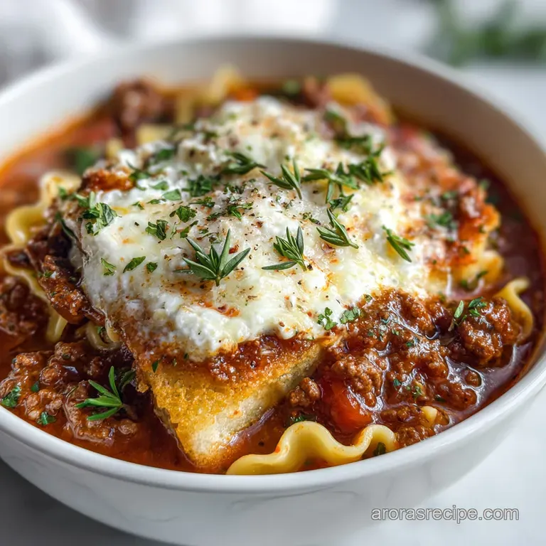Homemade Lasagna Soup With Cottage Cheese