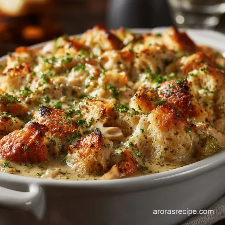 Chicken and Stuffing Casserole: Ultimate Creamy Comfort (No Canned Soup!) presentation
