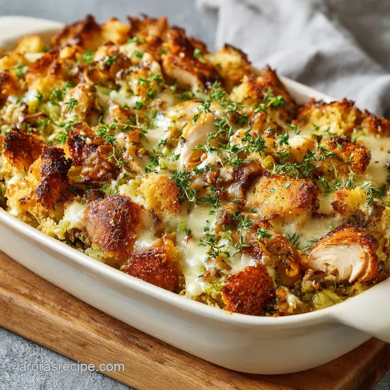 Chicken Stuffing Bake: Sunday Best Casserole with Scratch-Made Creamy Sauce presentation