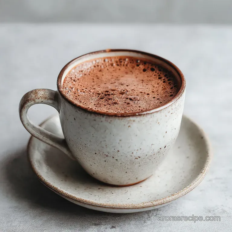 A steaming mug of velvety hot chocolate topped with a delicate dollop of cream and chocolate shavings
