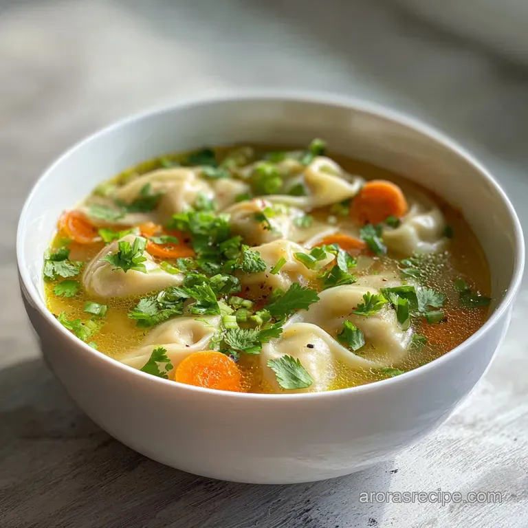 Creamy Potsticker Soup with Coconut Broth