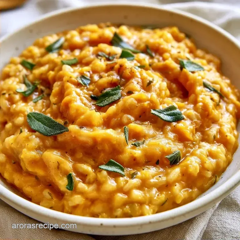 Healthy Pumpkin Risotto with Fresh Sage