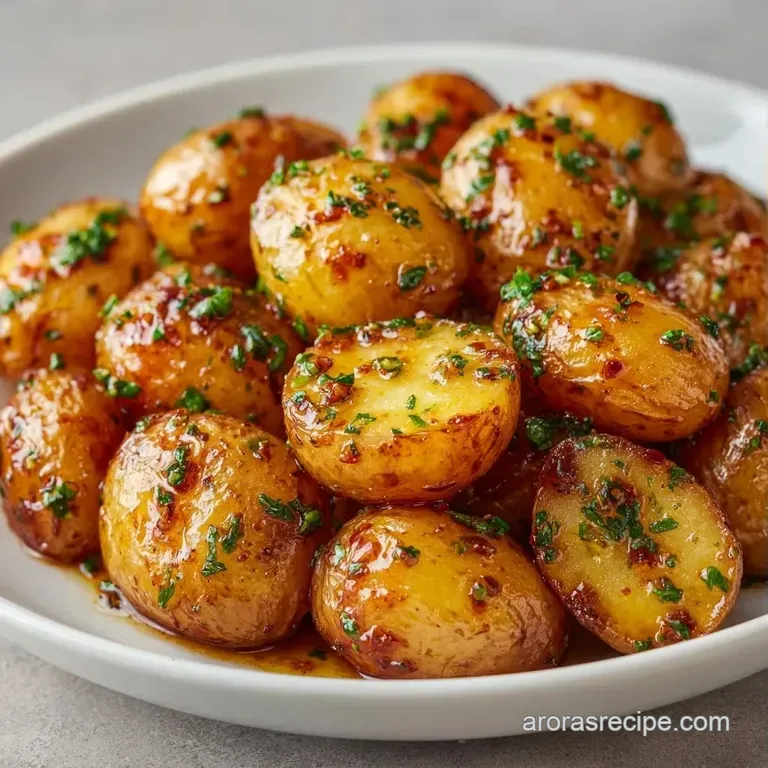 Tender potato chunks coated in a glossy cream sauce, elegantly plated with a pinch of cracked pepper and fresh chives.