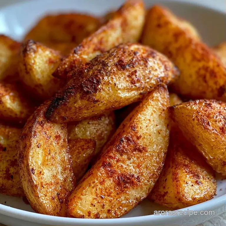 Stacked golden potato slices with grill marks on a slate board next to a small ceramic bowl of creamy dip.