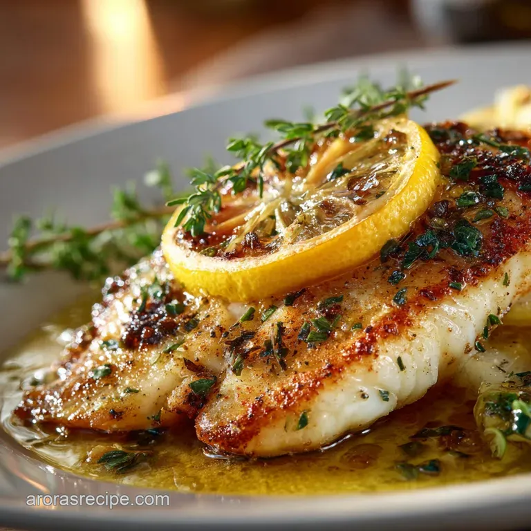 The Riviera Roughy Panseared Orange Roughy with Lemon Brown Butter presentation