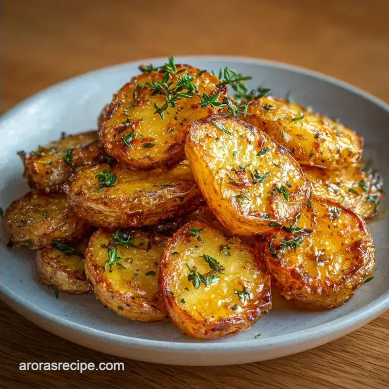 Crispy Sliced Roasted Potatoes: Garlic Butter & Thyme