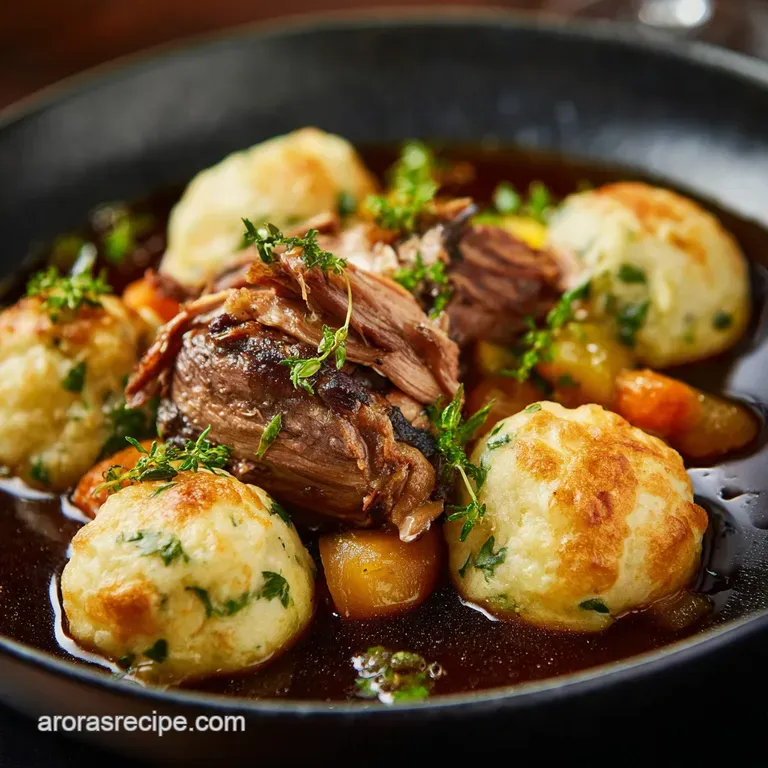 Duck and Dumpling: Classic Braised Stew with Fluffy Herb Drop Dumplings
