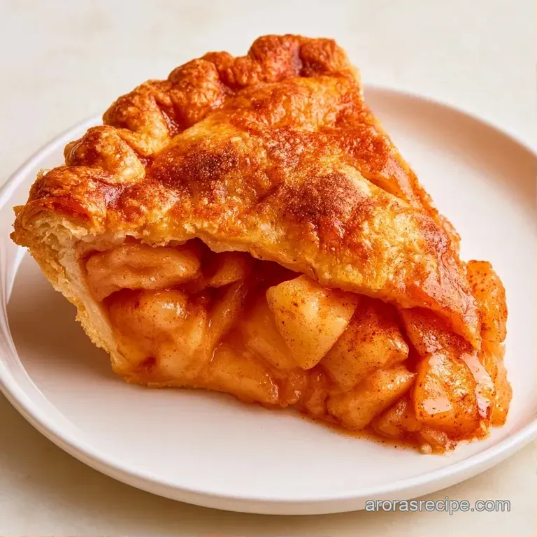 A slice of warm tart with a scoop of melting vanilla ice cream and a sprinkle of cinnamon on a white ceramic plate.