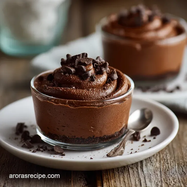 Elegant dessert plate with a glossy chocolate treat, topped with a delicate dusting of cocoa. Shallow depth of field.
