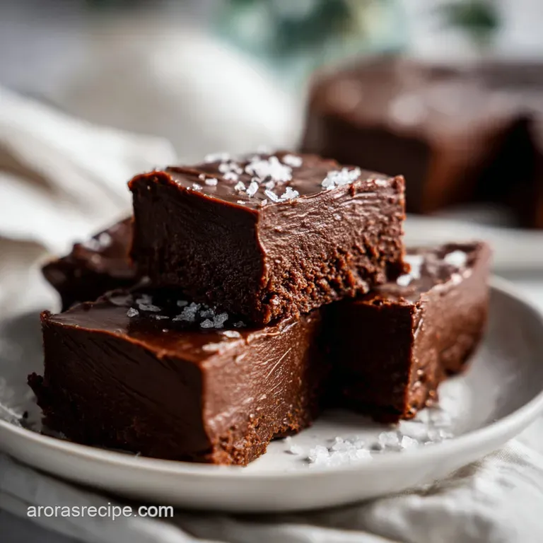 A single square of creamy fudge on a delicate dessert plate, dusted with cocoa powder, hinting at its sweet, intense flavor.