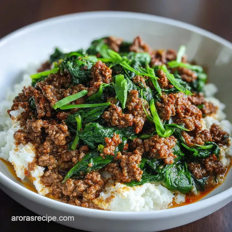 Easy High Protein Cottage Cheese Ground Bowl with Spinach