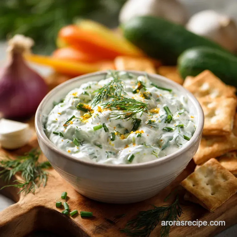 The Greek God of Dips Fresh Fabulous Herby Yogurt Veggie Dip presentation