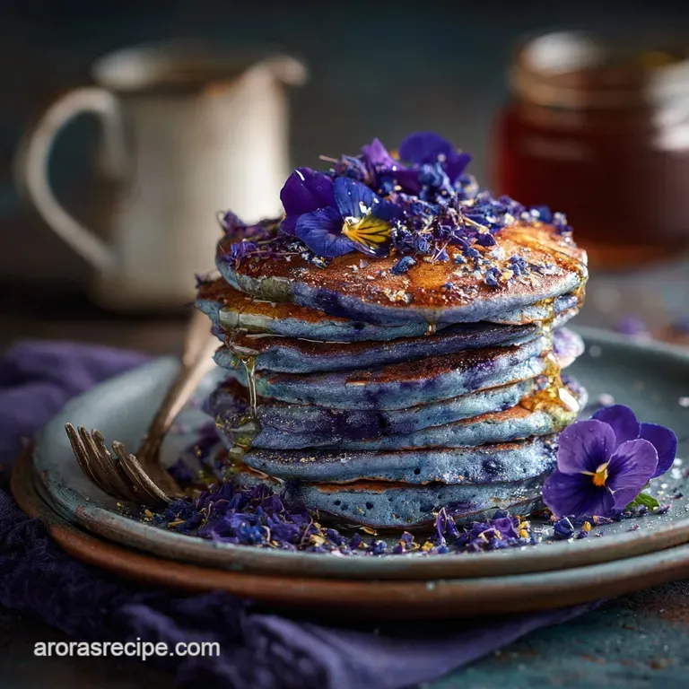 The Electric Blue Stacks Fluffy Butterfly Pea Flower Pancakes
