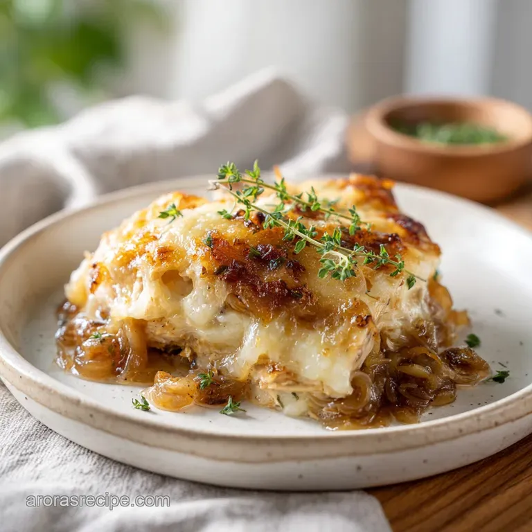 French Onion Chicken Casserole: Velvety and Tender