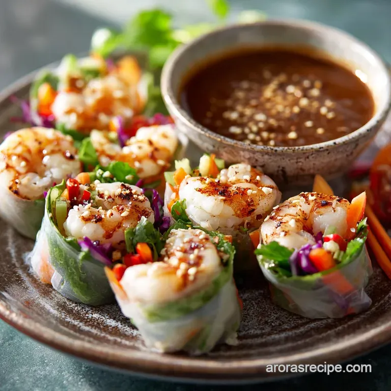 Vietnamese Sunshine Rolls Prawn Herb Summer Rolls presentation