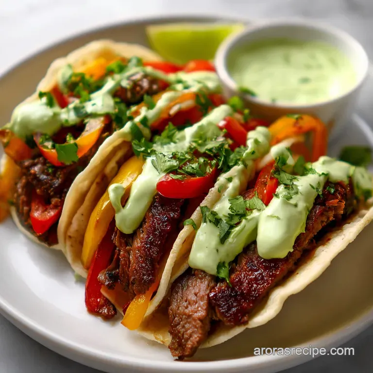 Flank Steak Tacos: Seared Beef Crema