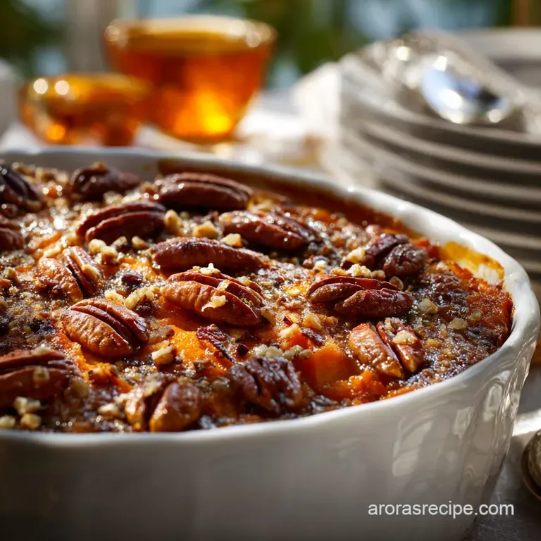 Healthier Sweet Potato Casserole with Crunchy Maple-Pecan Crumble