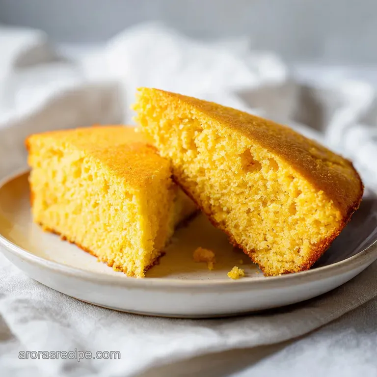 A warm slice of cornbread, glistening with melted butter, served alongside a hearty stew.