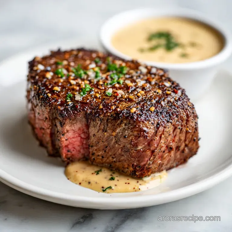 Elegant swirl of thick horseradish sauce on a white plate, garnished with fresh chives and a sprig of parsley.