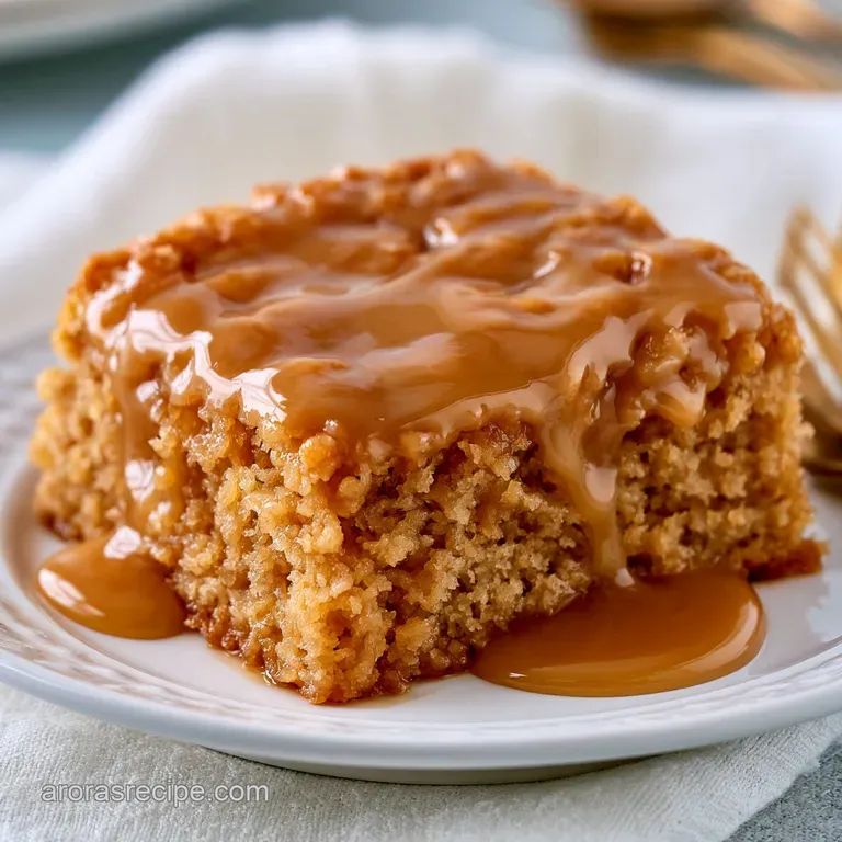 Golden-brown pastry squares stacked on a white plate, drizzled with a glossy amber syrup and a dusting of cinnamon.