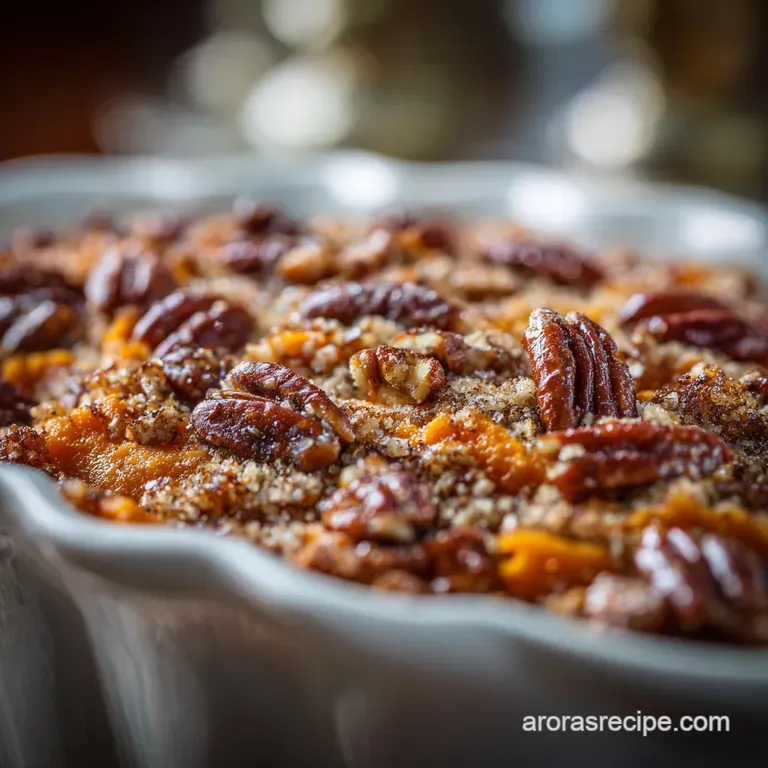 Make Ahead Sweet Potato Casserole with Pecans and Toasted Streusel