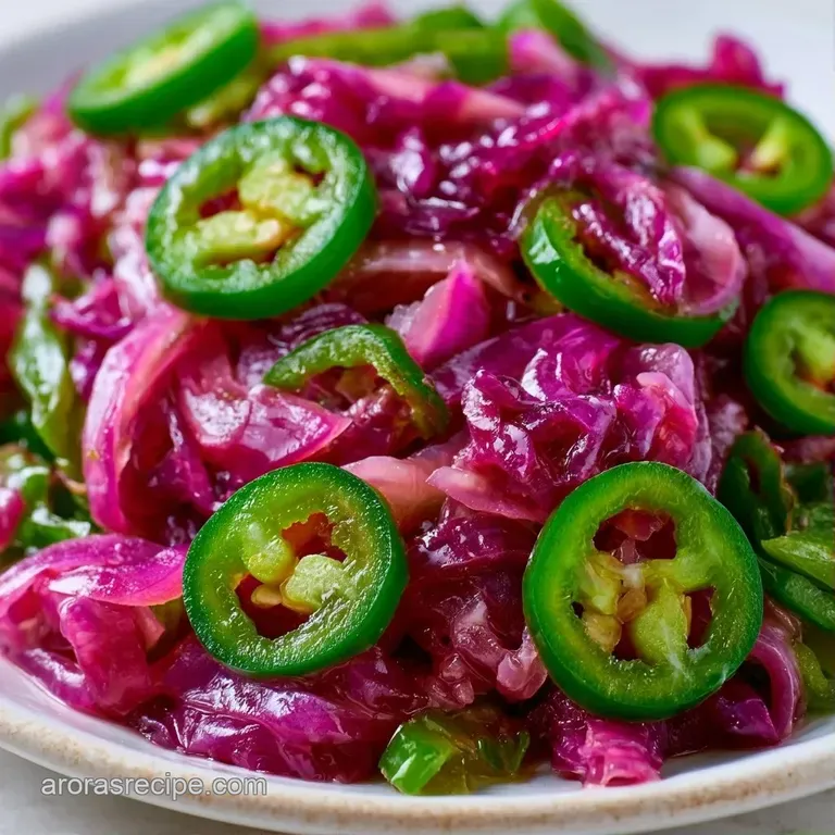 Neon pink onion slivers and sliced green peppers in a white ceramic bowl resting on a textured linen napkin.