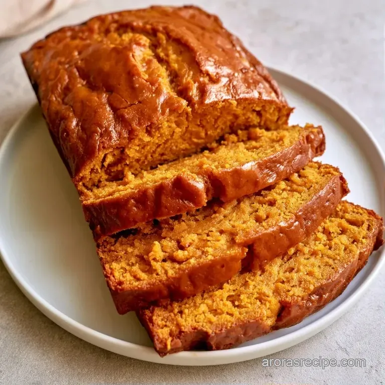 Golden-orange cake slice on a white ceramic plate with a glossy syrup swirl and a sprinkle of cinnamon powder.