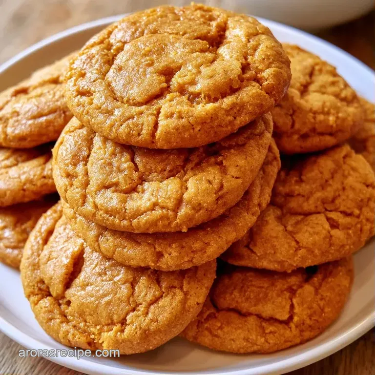 A neat stack of soft orange cookies on a white ceramic plate, paired with a swirl of cream and a cinnamon stick.