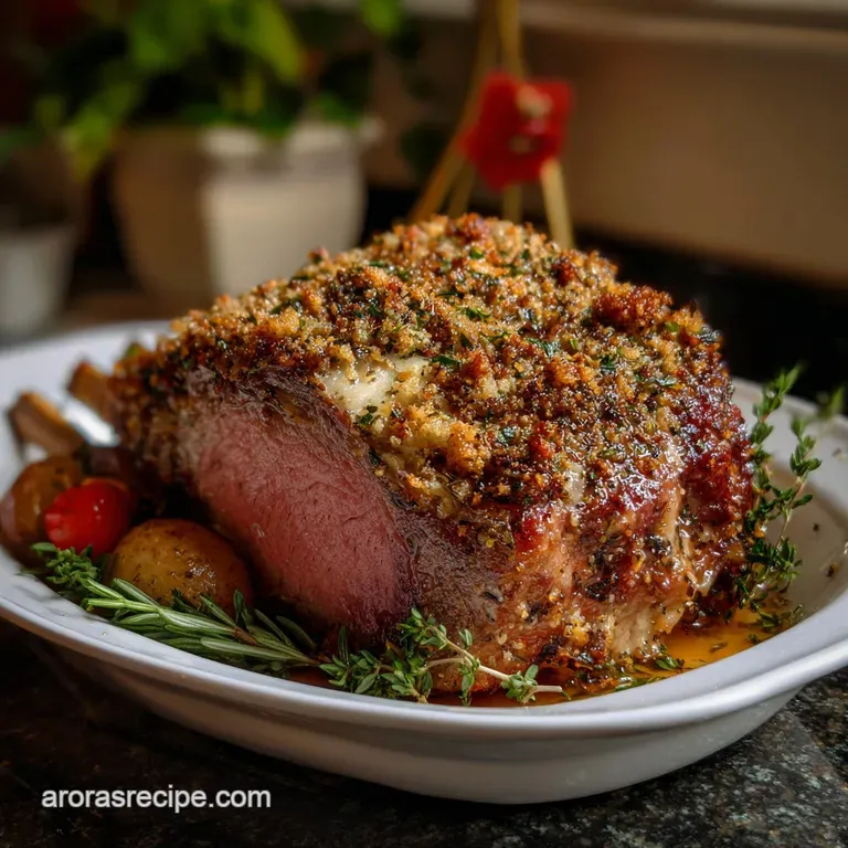 NYE Roasted Beef with Garlic-Herb Crust