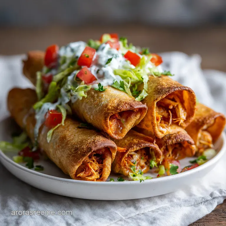 Chicken Flautas Taquitos: Crispy and Creamy
