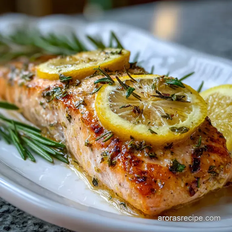 Salmon Cooked in the Oven with Lemon and Herbs