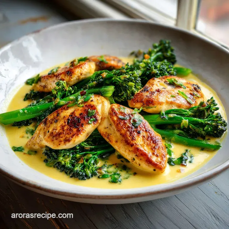 One Pan Creamy Mustard Chicken and Broccolini
