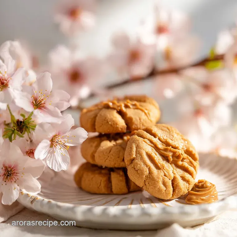 Artfully arranged peanut butter blossoms on a festive plate, showing textured dough and shiny chocolate peaks. Ready to eat!