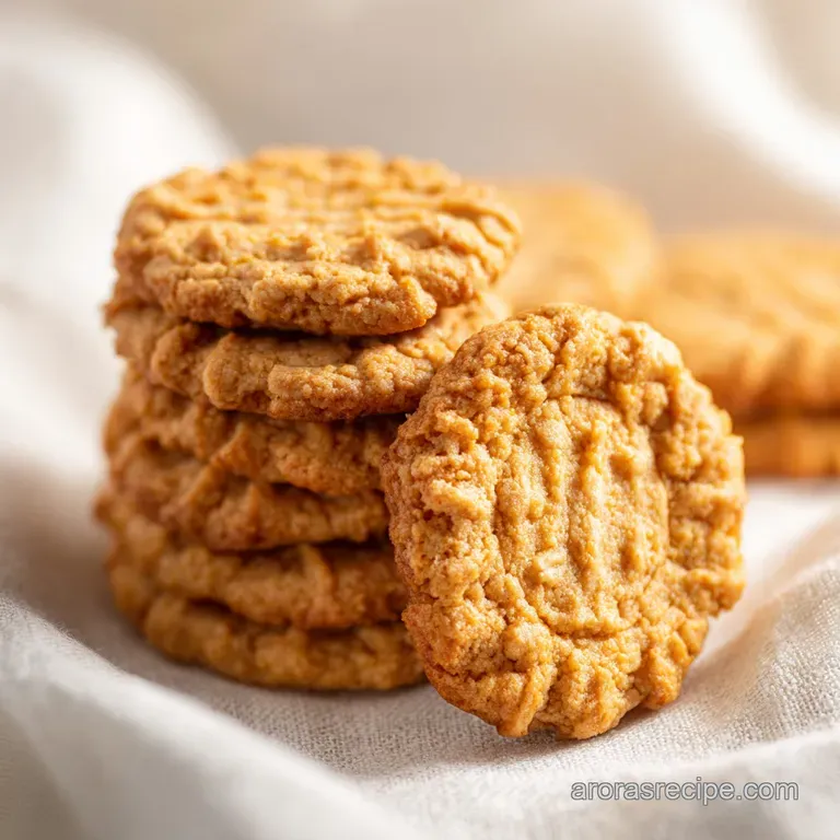 A neat stack of warm, golden-brown textured cookies on a white ceramic plate beside a glass of cold milk.