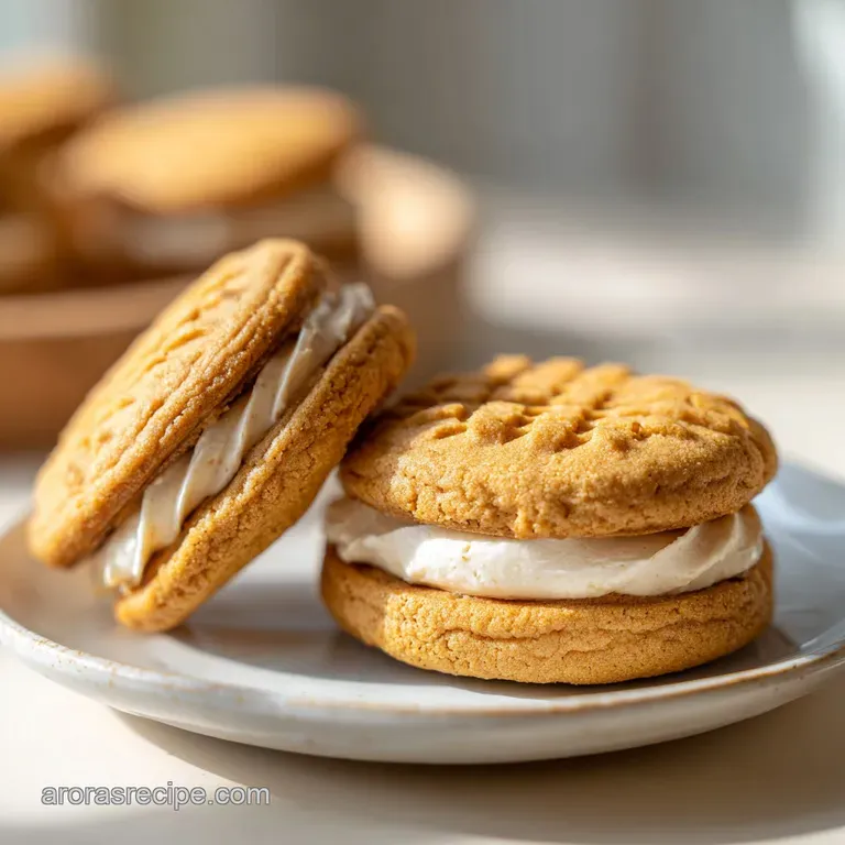 A neat stack of golden circular cookies with smooth tan cream, artfully arranged on a dark slate platter.