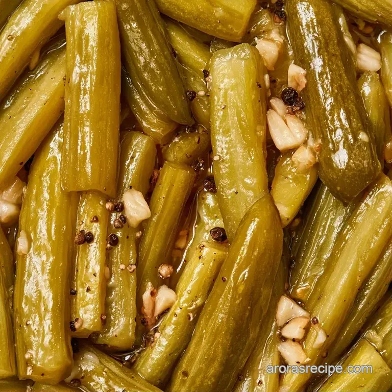 Crisp cucumber spears arranged on a white ceramic platter with sprigs of fresh dill and scattered black peppercorns.