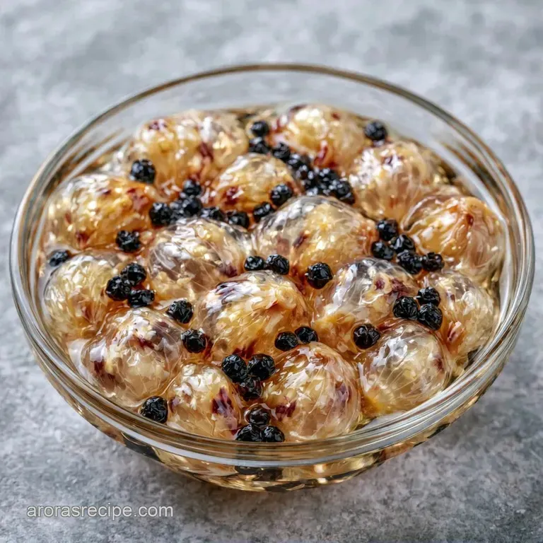 A small ceramic dish of glossy, ivory-colored cloves paired with a sprig of fresh thyme on a slate platter.