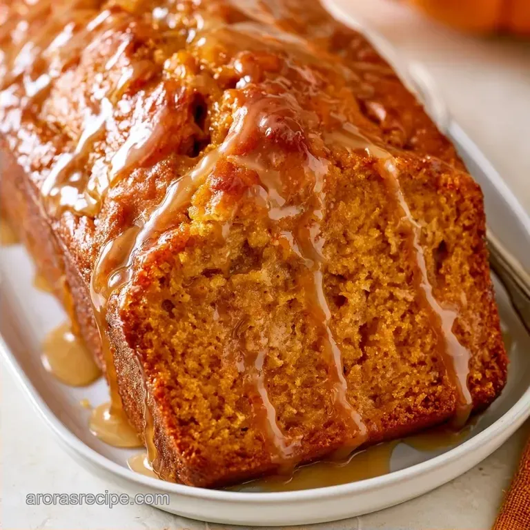 Healthy Brown Butter Pumpkin Bread with Maple Glaze