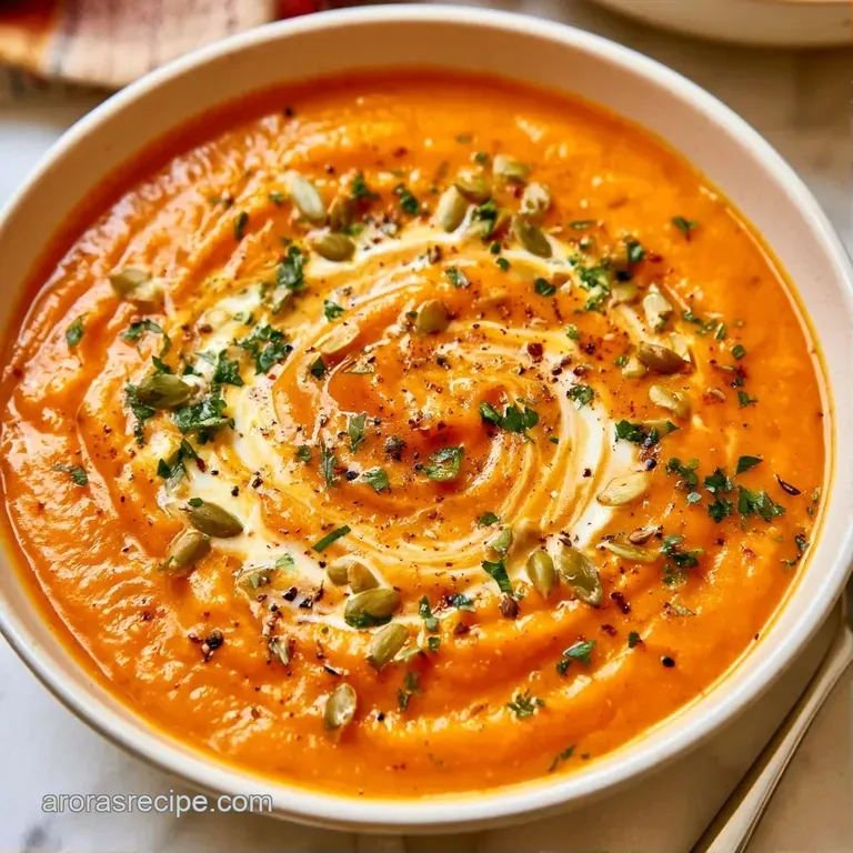 Pumpkin Soup - appetizing dish ready to serve