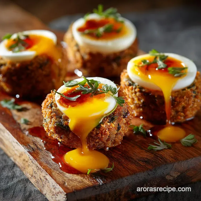 Quail Egg Dishes: Miniature Herb-Crusted Scotch Eggs for Appetizers presentation