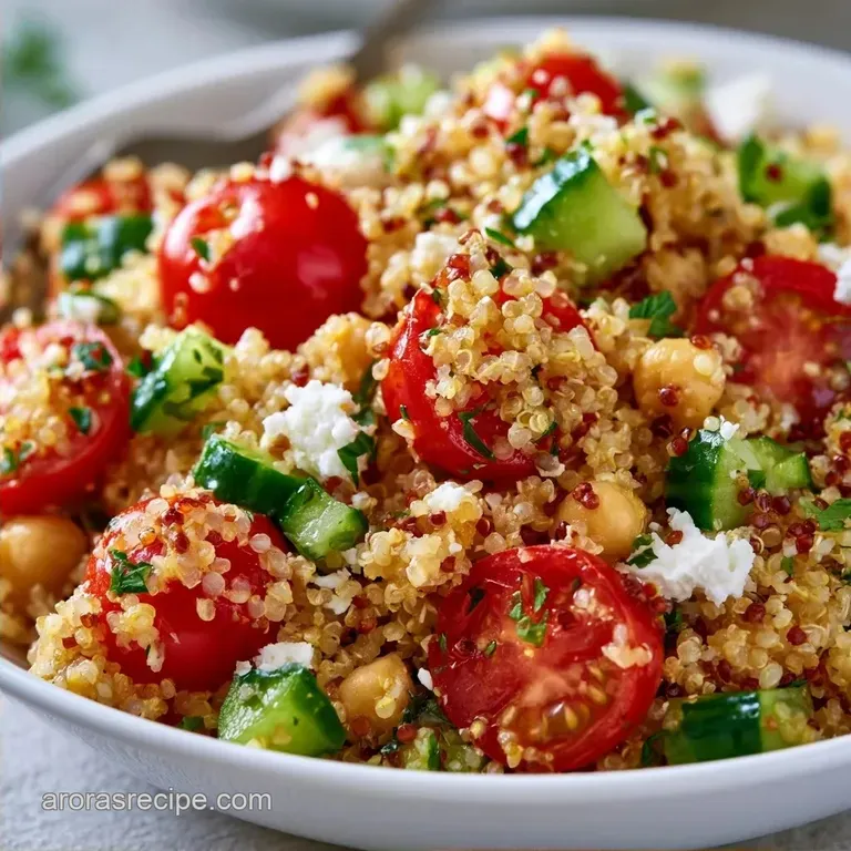 Quick Summer Quinoa Salad with Feta & Chickpeas