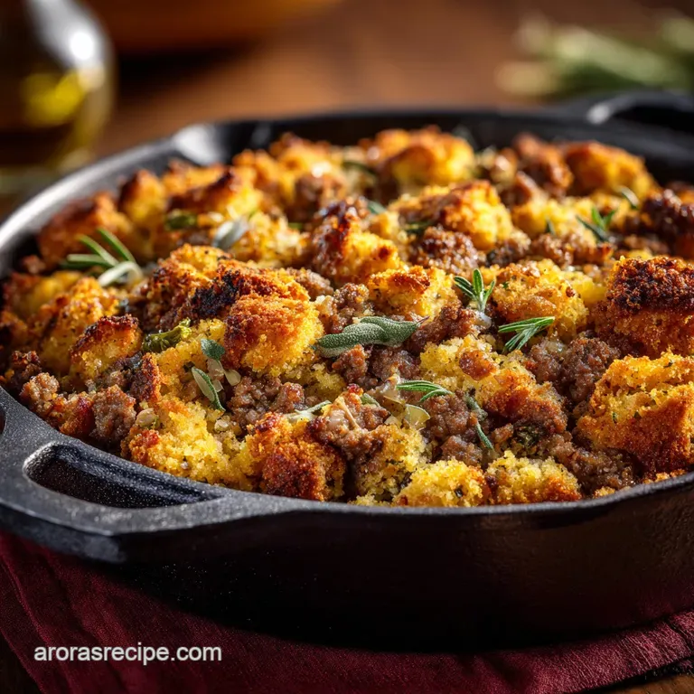Sage Ground Beef Cornbread Stuffing: The Butchers Blend for the Holidays