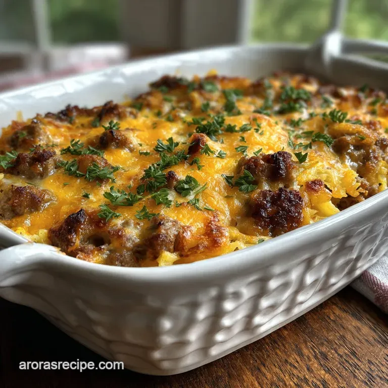 Sausage Hashbrown Casserole: Crispy Baked