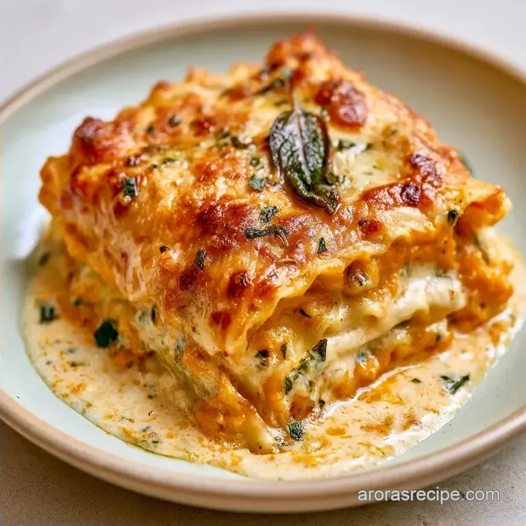 Savory Pumpkin Lasagna Rolls with White Sauce