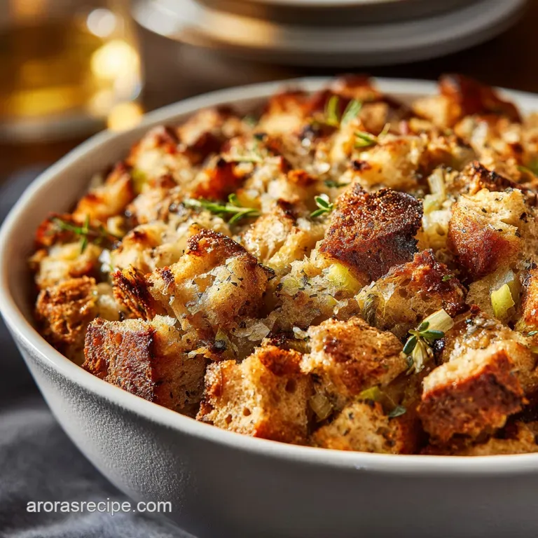 Thanksgiving Stuffing: Chefs Savory Sourdough and Sage Recipe presentation