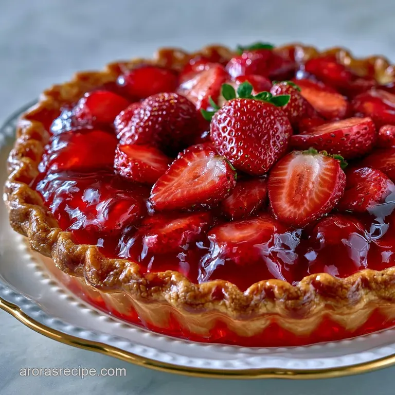 Sliced berry pie on a white porcelain plate, garnished with a fluffy cloud of whipped cream and a green mint leaf.